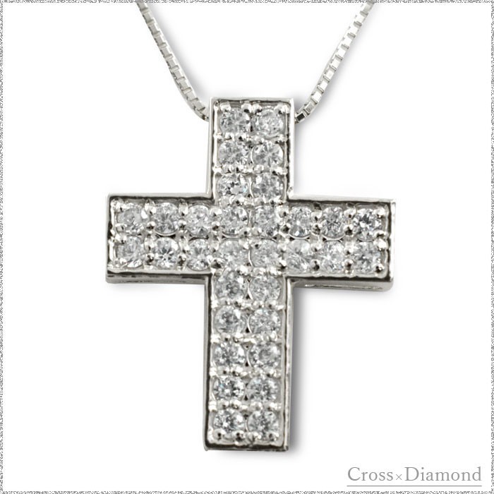 18金 ダイヤモンド クロス ペンダント / K18 Diamond cross