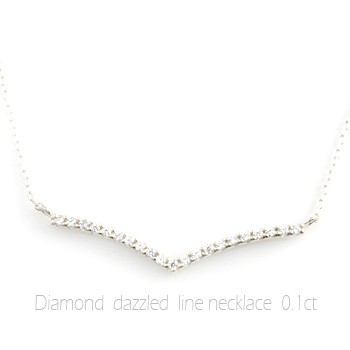 ネックレス レディース プラチナ Pt900 ダイヤモンド 0.1ct Vライン