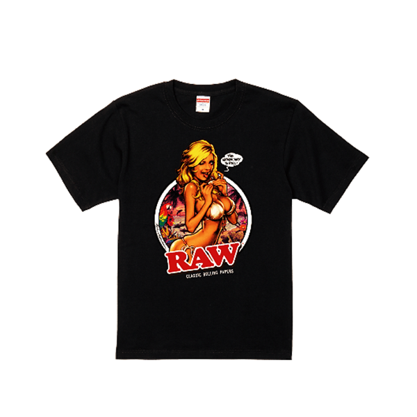 RAW 正規品  Ｔシャツ RAWガール Rockin'JellyBean ロッキンジェリービーン  オフィシャル 巻きたばこ ロウ ブラック ホワイト｜cin-shop｜02