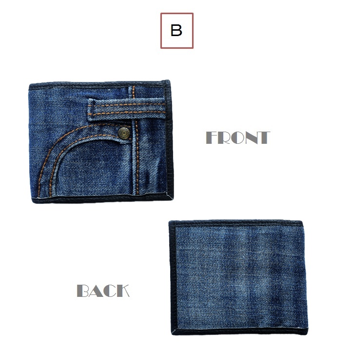 デニム 財布 二つ折り ショートウォレット A ミニ財布 ハーフ財布