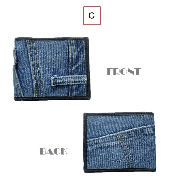 デニム 財布 二つ折り ショートウォレット A ミニ財布 ハーフ財布