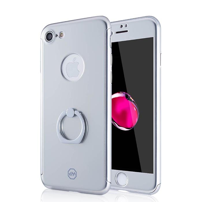 全面保護 リング付 360度フルカバー 強化ガラスフィルム 赤特集