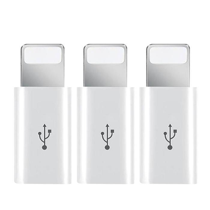大切な大切な3個セット Micro USB To IPhone 変換アダプター 充電 ケーブル コネクタ IPhone互換  レビューを書いて追跡なしメール便送料無料可 PCケーブル、コネクタ