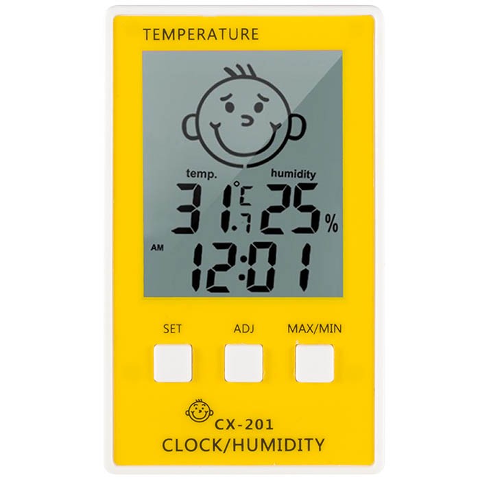 温湿度計 デジタル マグネット デジタル温湿度計 温度計 湿度計 赤ちゃん 時計 アラーム かわいい 室温計 レビューを書いて追跡なしメール便送料無料可｜cincshop｜02