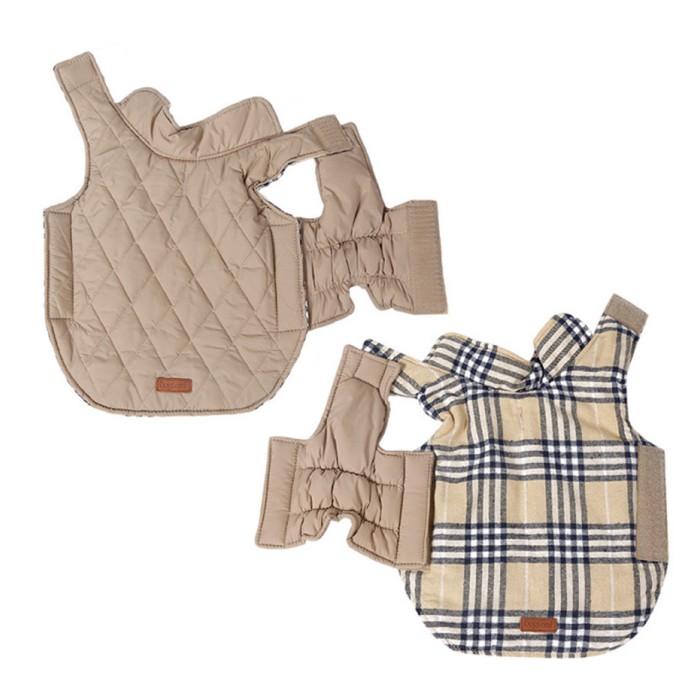 犬服 ドッグウェア ベスト 小型犬 超小型犬 リバーシブル ダウン風