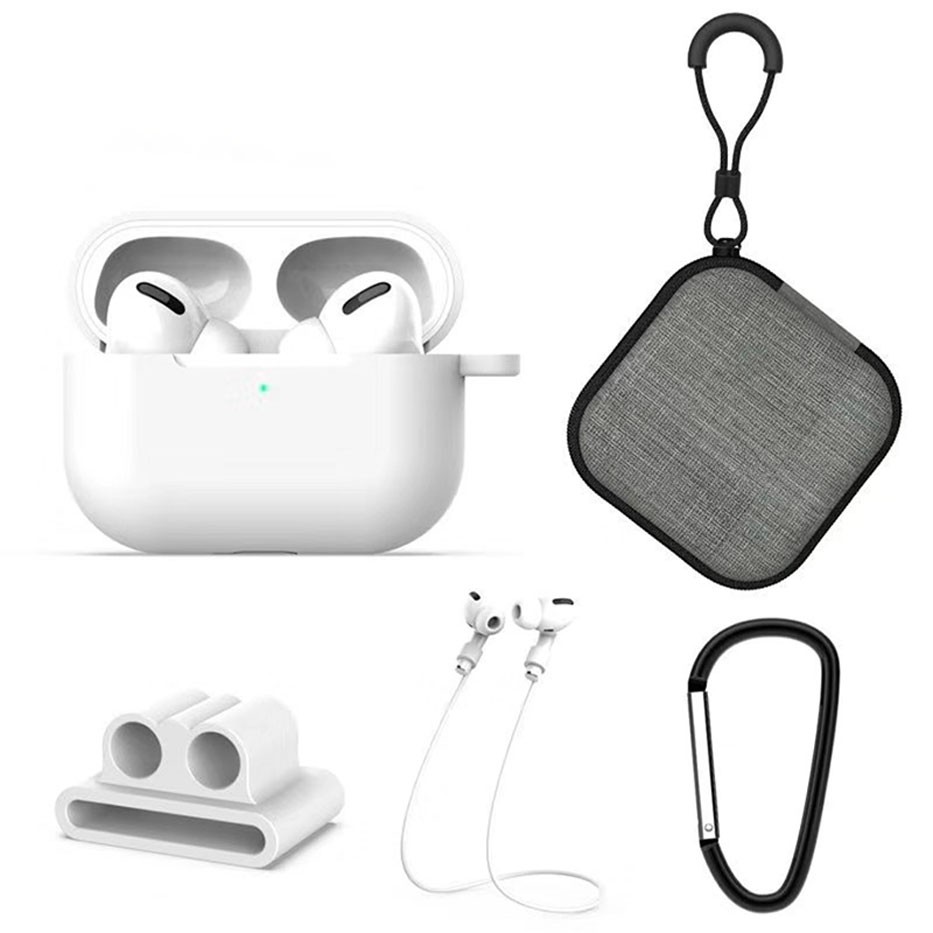 5点セット AirPods Pro ケース かわいい カラビナ付き 紛失防止ロープ 収納ボックス付き レビューを書いて追跡なしメール便送料無料可｜cincshop｜04