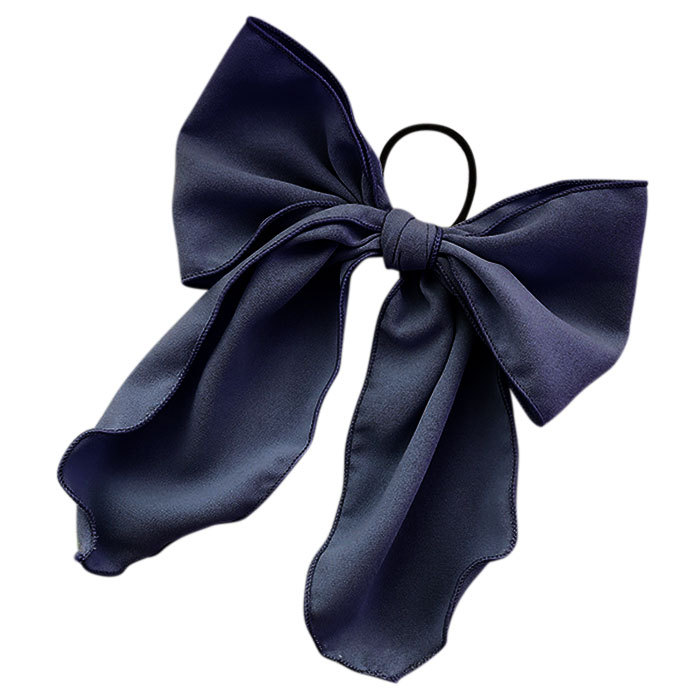 ヘアアクセサリー ヘアゴム BIGリボン リボン とろみ素材 大きめ ヘア