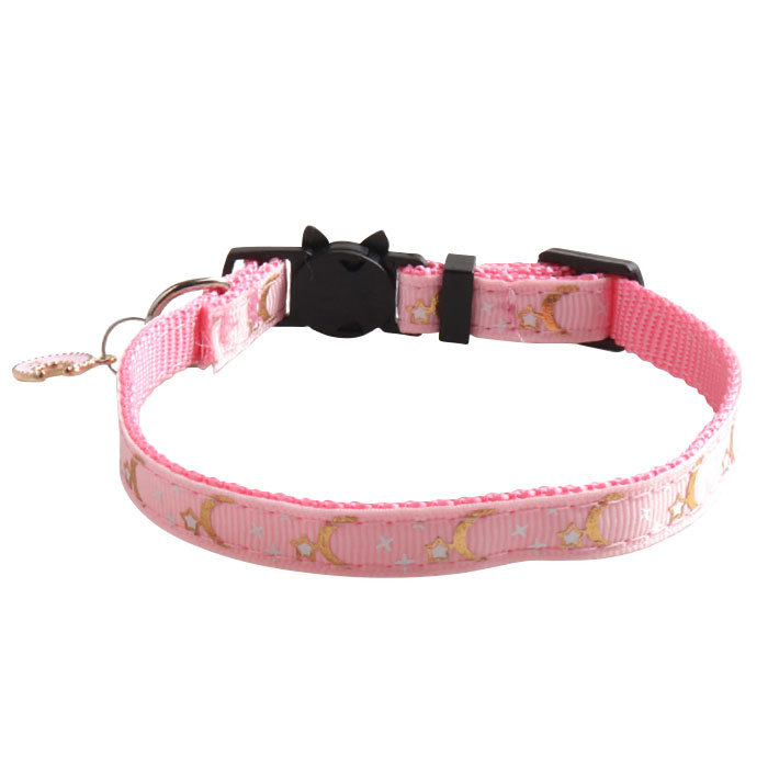 猫用首輪 猫 首輪 安全バックル リード穴付き 猫型バックル 可愛い