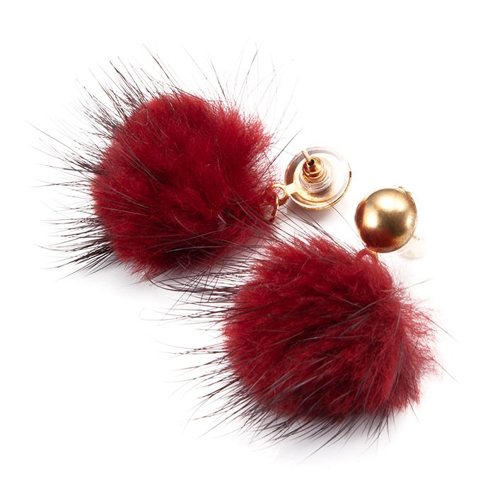 ピアス ミンク ホワイト ライトピンク グレー オレンジイエロー ワイン