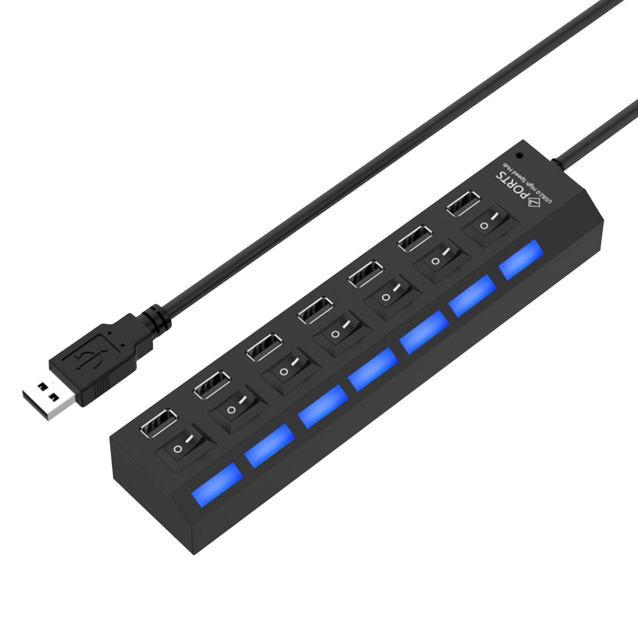 USBハブ 7ポート 個別電源スイッチ付 USB2.0対応 増設 独立スイッチ パソコン用 USB 電源 スイッチ バスパワー｜cincshop｜02