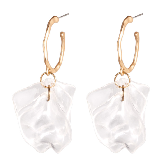 ピアス レディース クリア 透明 変形 フープ 揺れる 大きめ 大ぶり