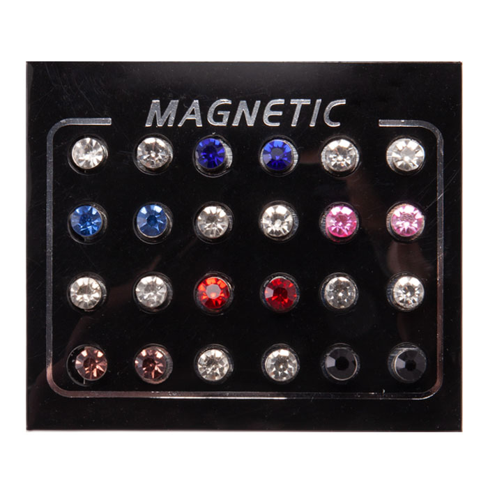 マグネットピアス ノンホールピアス マグピ 12セット クリア ブラック