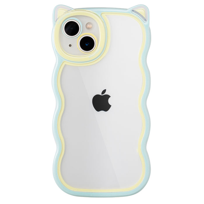 iPhone15 ケース iPhoneケース iPhone14 iPhone13 スマホケース 猫耳 透明 クリア ウェーブ 韓国 パステルカラー ねこみみ | ブランド登録なし | 03