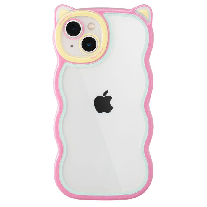 iPhone15 ケース iPhoneケース iPhone14 iPhone13 スマホケース 猫耳 透明 クリア ウェーブ 韓国 パステルカラー ねこみみ | ブランド登録なし | 04