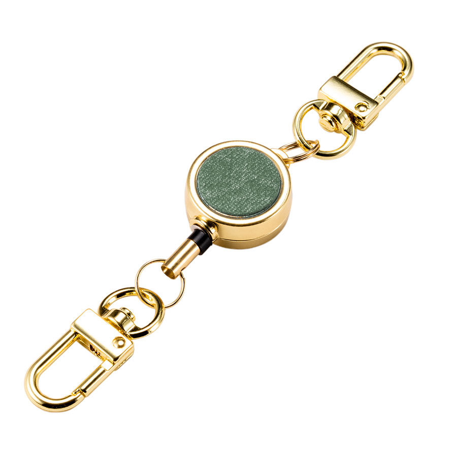 リールキーホルダー リールストラップ キーリング リール付き 伸びる