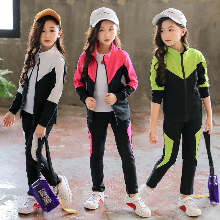 子供服 セットアップ ジャージ 女の子 韓国 蛍光色 上下 2点