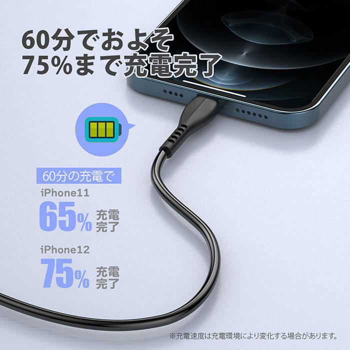 iPhone ケーブル 充電ケーブル iPhone14 1m コード 充電器 急速充電