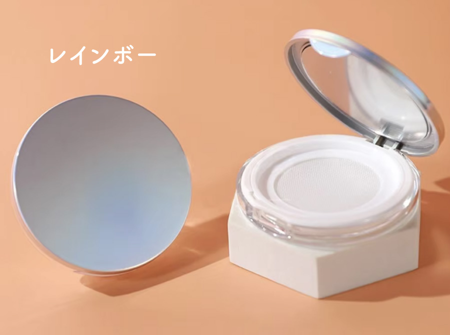 フェイスパウダー用ケース 詰め替え容器 メイク道具 ミラー付き ルース