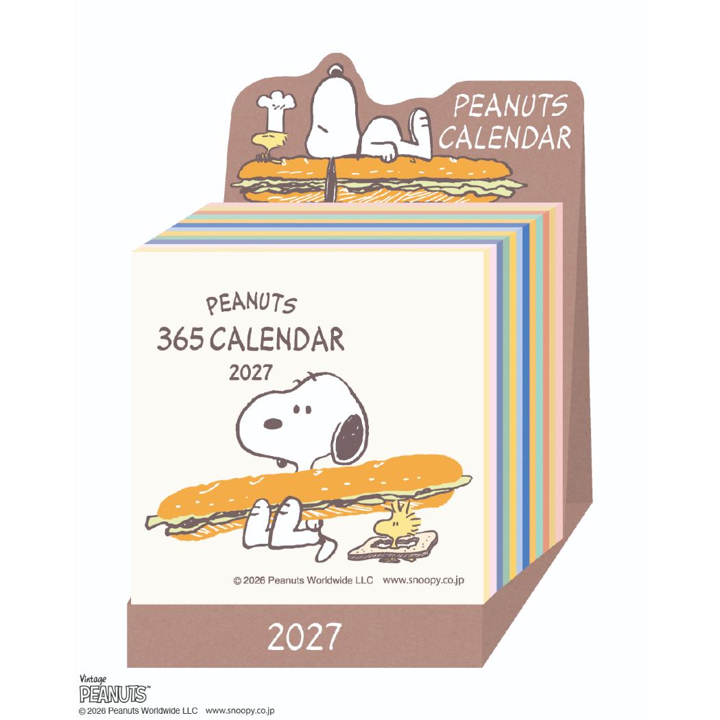 スヌーピー 2027Calendar 卓上カレンダー2027年 ミニチュア日めくり