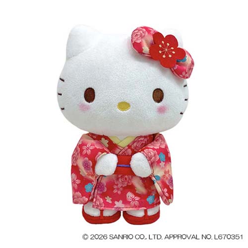 ハローキティ グッズ ぬいぐるみ キャラクター プラッシュドール S グラデ着物 立ち サンリオクリスマス プレゼント 福袋 男の子 女の子 ギフト