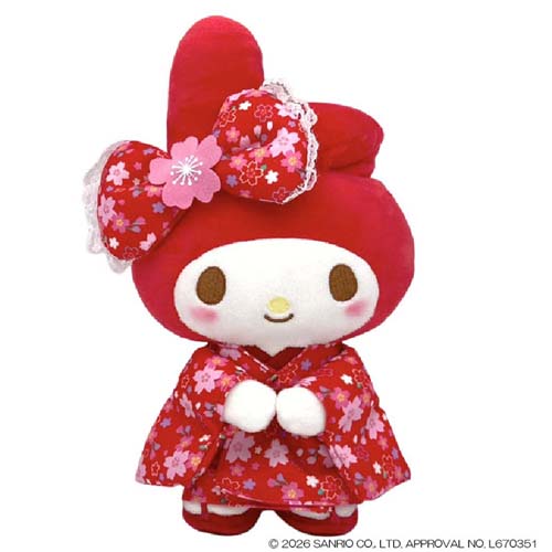 マイメロディ プラッシュドールS ぬいぐるみ RD 桜着物 サンリオ キャラクター グッズ