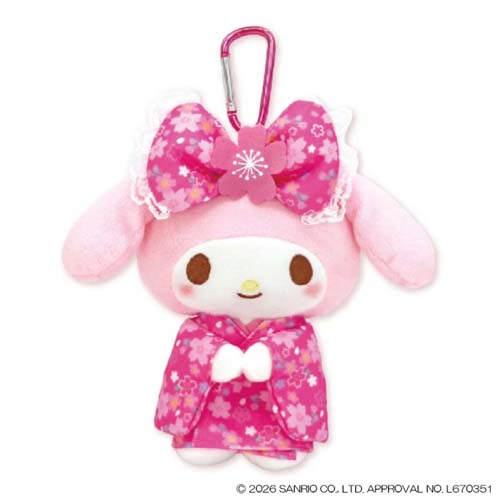 マイメロディ ぬいぐるみエコバッグ サンリオ エコバッグ キャラクター 桜着物 ナカジマ