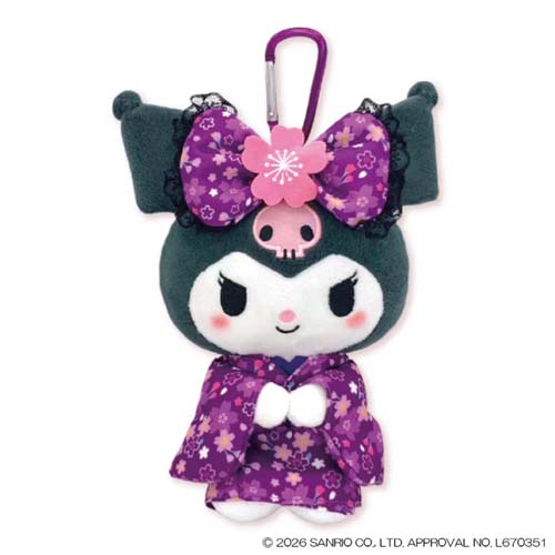 クロミ サンリオ キャラクター エコバッグ ぬいぐるみエコバッグ 桜着物 ナカジマ