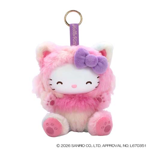 ハローキティ グッズ マスコット キャラクター 丸カラビナマスコット ファインフェイスキャット レインボー サンリオ