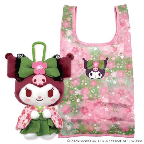 クロミ グッズ エコバッグ キャラクター ぬいぐるみエコバッグ 抹茶着物 サンリオ
