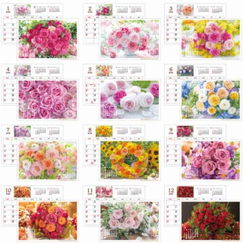 2026 Calendar ローズカレンダー 卓上カレンダー2026年 スケジュール 花写真 書き込み