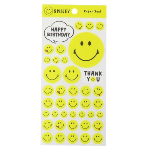シールシート スマイリーフェイス ペーパーシール Smiley Face イエロー SP-171 デコシール キャラクター