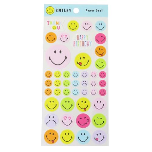 シールシート スマイリーフェイス ペーパーシール Smiley Face カラフル SP-172 デコシール キャラクター
