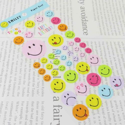 シールシート スマイリーフェイス ペーパーシール Smiley Face カラフル SP-172 デコシール キャラクター