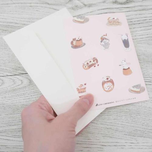 グリーティングカード メッセージカード バースデー デザートの祭典 トビマツショウイチロウ アクティブコーポレーション 封筒付き おしゃれ