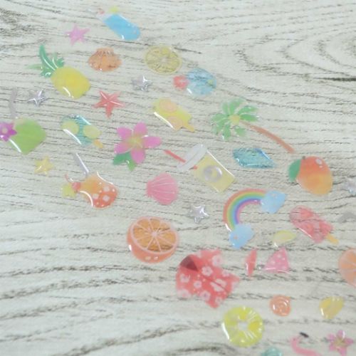 シールシート 夏柄ドロップシール トロピカル