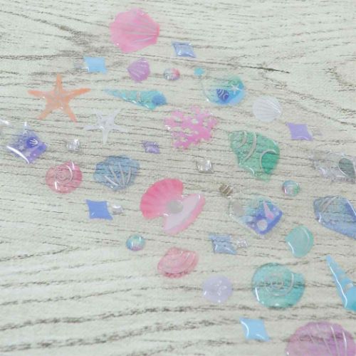 シールシート 夏柄ドロップシール 貝