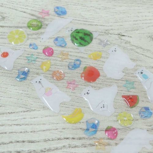 シールシート 夏柄ドロップシール 白熊 アクティブコーポレーション