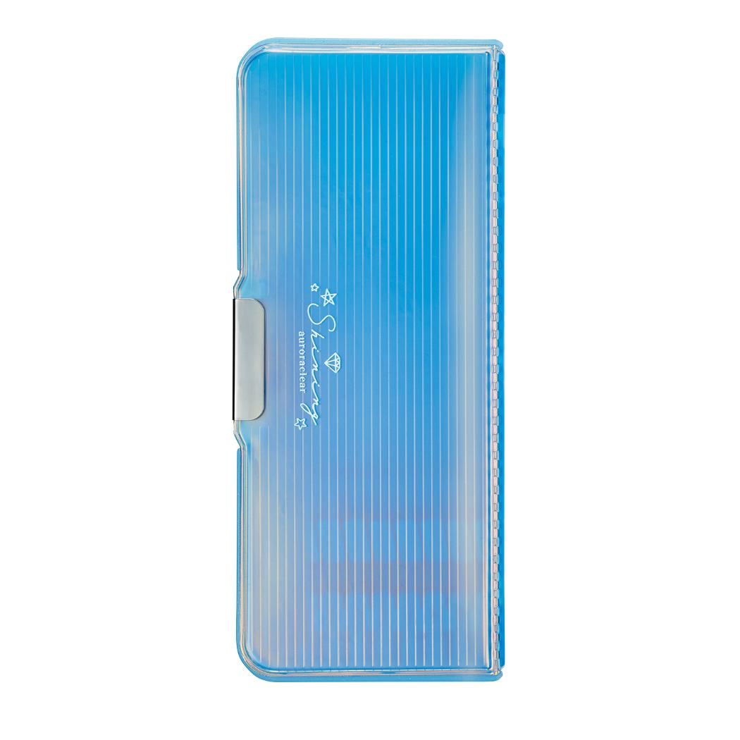 筆箱 オーロラクリア 筆入 ライトブルー クツワ