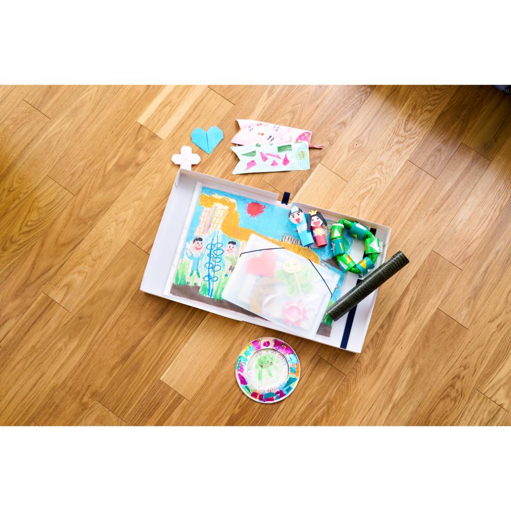 作品思い出ボックス 大 収納用品 ホワイト サクラクレパス 整理収納 おかたづけ