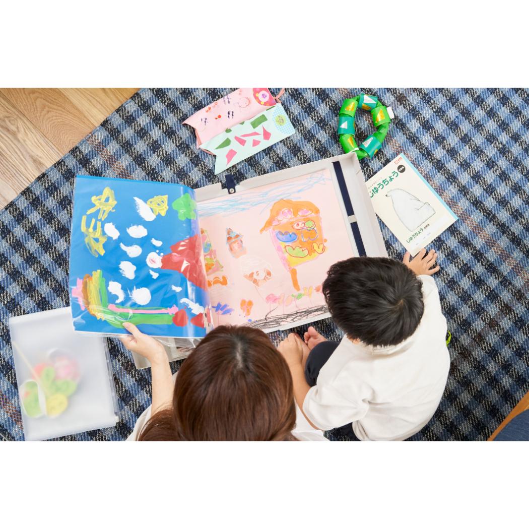 作品思い出ボックス 大 収納用品 ホワイト サクラクレパス 整理収納 おかたづけ