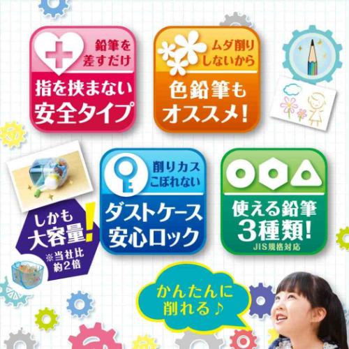 鉛筆けずり器 トガリターン 手動鉛筆削り 透明 ソニック 新学期準備文具