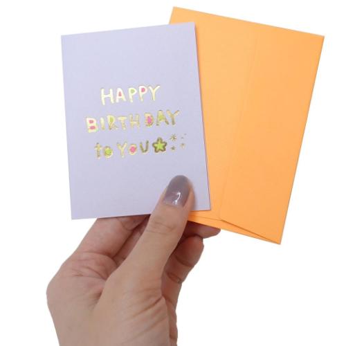 グリーティングカード ハニカムケーキミニバースデーカード パープル APJ