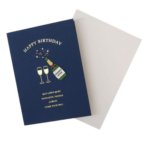 ウッドパーツカード メッセージカード バースデー/スパークリング APJ グリーティングカード 定型内郵便