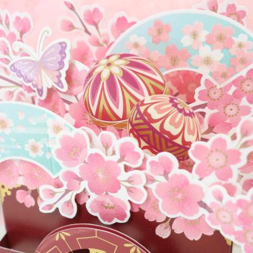 グリーティングカード 桜ポップアップカード 花車 APJ