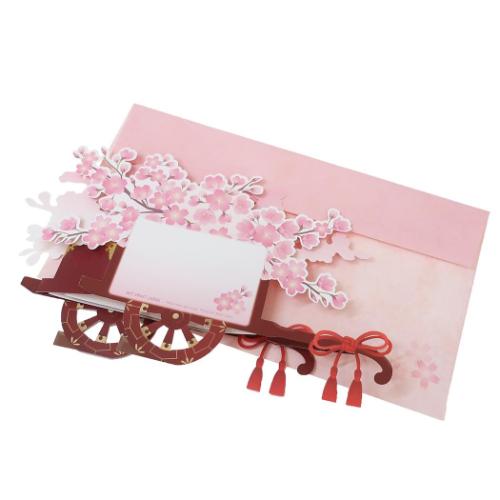 グリーティングカード 桜ポップアップカード 花車 APJ