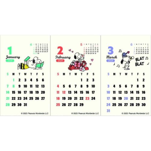 スヌーピー 令和6年暦 2024Calendar ピーナッツ キャラクター 卓上カレンダー2024年｜cinemacollection｜02