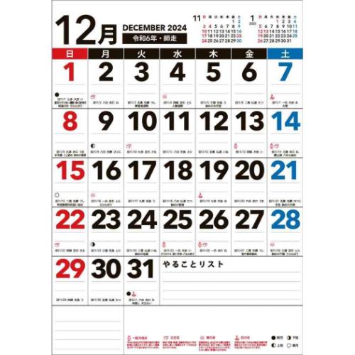 2025Calendar 壁掛けカレンダー2025年 Basic Plus ボールド A3 エコタイプ スケジュール APJ 書き込み 実用