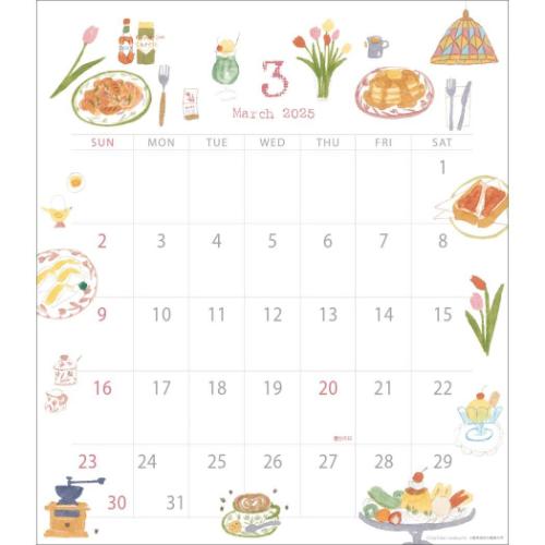 壁掛けカレンダー2025年 2025Calendar いわぶちさちこ 30角 スケジュール APJ 国内作家 アート