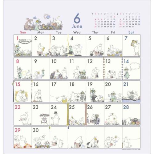 壁掛けカレンダー2025年 2025Calendar ムーミン 北欧 コミックデザイン APJ 書き込み 便利 予定表