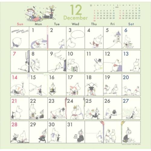 壁掛けカレンダー2025年 2025Calendar ムーミン 北欧 コミックデザイン APJ 書き込み 便利 予定表